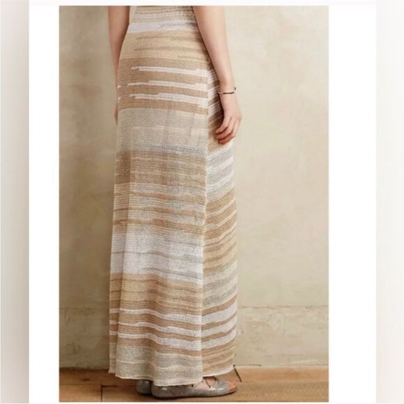 Anthropologie Cecelia Prado Glinted Gold & Silver Knit Maxi Skirt - XS - Picture 3 of 16